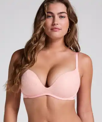 Hunkemoller Hunkemöller Voorgevormde bh zonder beugel Lea Lace Roze aanbieding
