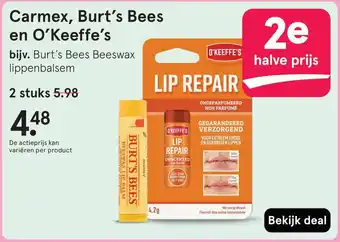 Etos Carmex, Burt's Bees en O'Keeffe's aanbieding