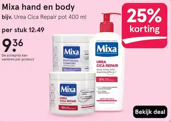 Etos Mixa hand en body aanbieding