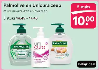 Etos Palmolive en Unicura zeep aanbieding