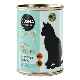 Zooplus Voordeelpakket Cosma Soup 24 x 100 g - Tonijn en Kipfilet met Zoete Aardappel aanbieding