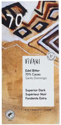De Online Drogist Vivani Edel Bitter 70% Cacao Reep aanbieding