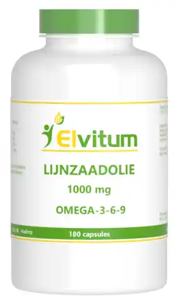 De Online Drogist Elvitum Lijnzaadolie 1000mg Omega-3-6-9 Capsules aanbieding