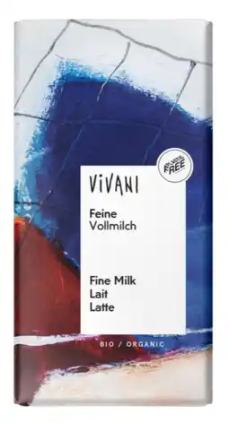 De Online Drogist Vivani Fijne Volle Melkchocolade Reep aanbieding