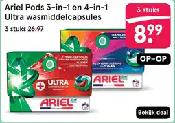 Etos Ariel Pods 3 in 1 en 4 in 1 Ultra wasmiddelcapsules aanbieding