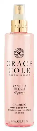 De Online Drogist Grace Cole Vanilla Blush & Peony Calming Hair & Body Mist aanbieding