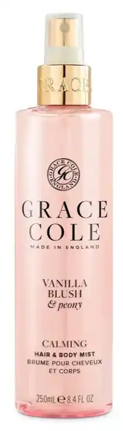 De Online Drogist Grace Cole Vanilla Blush & Peony Calming Hair & Body Mist aanbieding