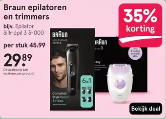 Etos Braun epilatoren en trimmers aanbieding