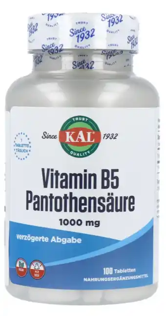 De Online Drogist Kal Vitamine B5 Pantotheenzuur 1000MCG Tabletten aanbieding