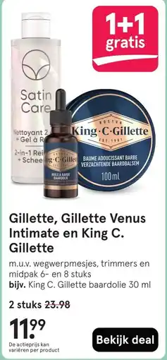 Etos Gillette, Gillette Venus Intimate en King C. Gillette aanbieding