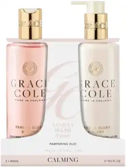 De Online Drogist Grace Cole Vanilla Blush & Peony Pampering Body Care Duo aanbieding