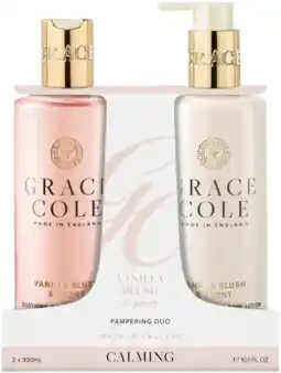 De Online Drogist Grace Cole Vanilla Blush & Peony Pampering Body Care Duo aanbieding