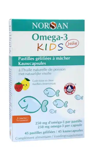 De Online Drogist Norsan Omega-3 Kids Jelly Kauwcapsules aanbieding