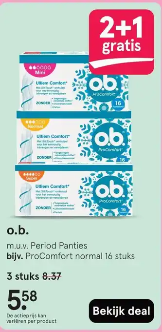 Etos o.b. aanbieding