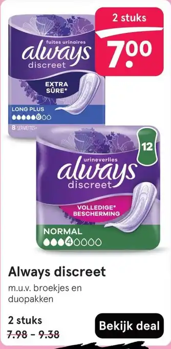 Etos Always discreet aanbieding