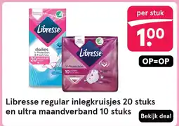 Etos Libresse regular inlegkruisjes 20 stuks en ultra maandverband 10 stuks aanbieding