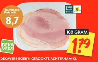 Dekamarkt Dekavers boer'n gerookte achterham xl 100 gram aanbieding