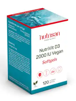 De Online Drogist Nutrisan NutriVit D3 2000IU Vegan Softgels aanbieding