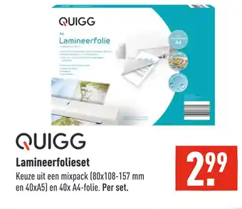 ALDI QUIGG Lamineerfolieset aanbieding