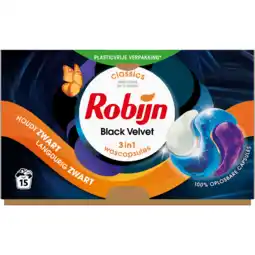 Dekamarkt Robijn Vloeibaar wasmiddel 3 in 1 caps. Black velvet aanbieding
