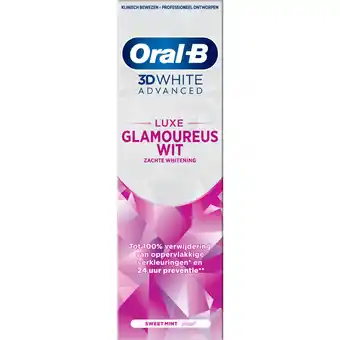 Dekamarkt Oral-B Tandpasta 3d white luxe glamoreus wit aanbieding