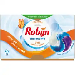 Dekamarkt Robijn Vloeibaar wasmiddel 3 in 1 caps. stralend wit aanbieding