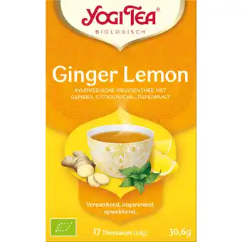 Dekamarkt Yogi Tea Thee ginger lemon 17 zk aanbieding