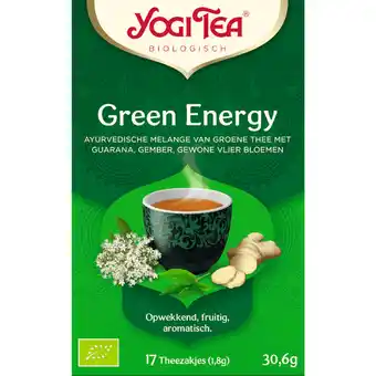 Dekamarkt Yogi Tea Thee green energy 17 zk aanbieding