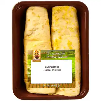 Dekamarkt Warung Surinaamse roti-rol met kip aanbieding
