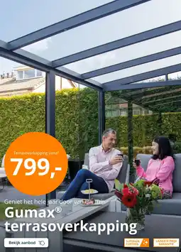Tuinmaximaal Gumax terrasoverkapping aanbieding