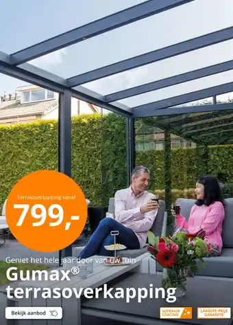 Tuinmaximaal Gumax terrasoverkapping aanbieding