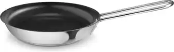 Bol.com Eva Trio - Rvs Slip-Let Non-Stick Koekenpan Ø 20 cm - Roestvast Staal - Zilver aanbieding