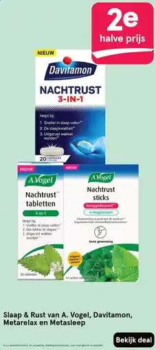 Etos Slaap & Rust van A. Vogel, Davitamon, Metarelax en Metasleep aanbieding