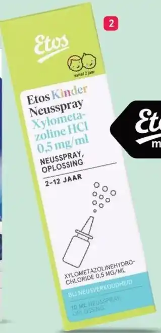 Etos Etos kinderneusspray Xylometazoline HCI aanbieding
