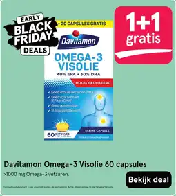 Etos Davitamon Omega-3 Visolie 60 capsules aanbieding