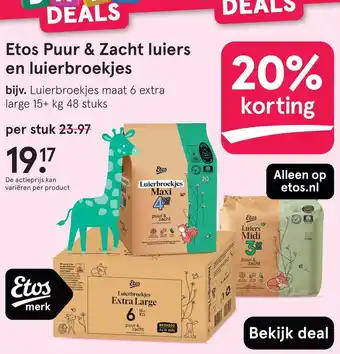 Etos Etos Puur & Zacht luiers en luierbroekjes aanbieding