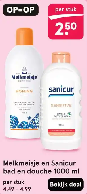 Etos Melkmeisje en Sanicur bad en douche aanbieding