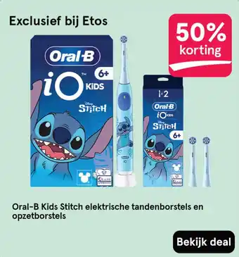 Etos Oral-B Kids Stitch elektrische tandenborstels en opzetborstels aanbieding