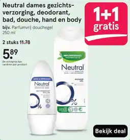 Etos Neutral dames gezichtsverzorging, deodorant, bad, douche, hand en body aanbieding