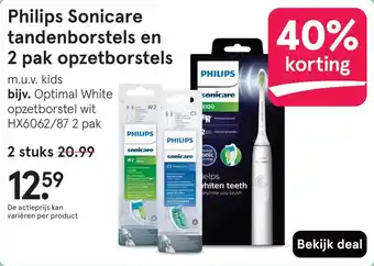 Etos Philips Sonicare tandenborstels en 2 pak opzetborstels aanbieding