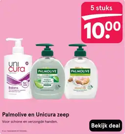 Etos Palmolive en Unicura zeep aanbieding