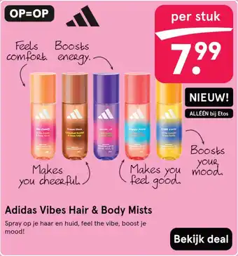 Etos Adidas Vibes Hair & Body Mists aanbieding