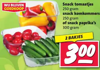 Nettorama Snack tomaatjes, snack komkommers of snack paprika's aanbieding