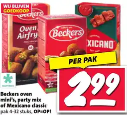 Nettorama Beckers oven mini's, party mix of Mexicano classic aanbieding