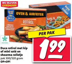Nettorama Duca rotirol met kip of mini saté en shoarma rolletje aanbieding