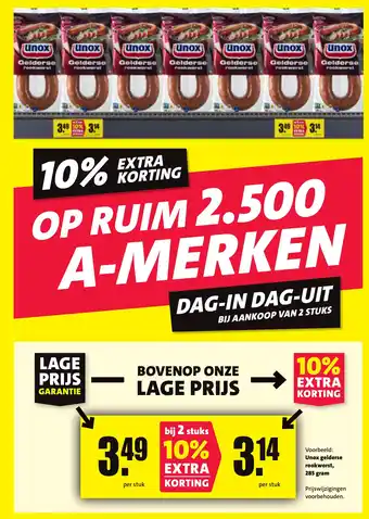 Nettorama Unox gelderse rookworst aanbieding