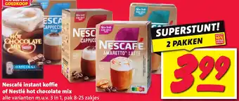 Nettorama Nescafé instant koffie of Nestlé hot chocolate mix aanbieding