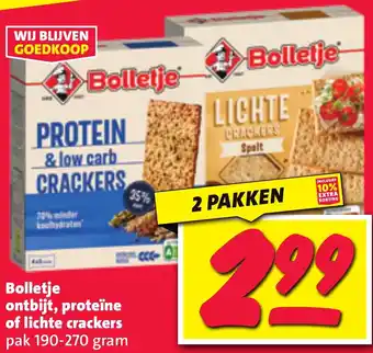 Nettorama Bolletje ontbijt, proteïne of lichte crackers aanbieding