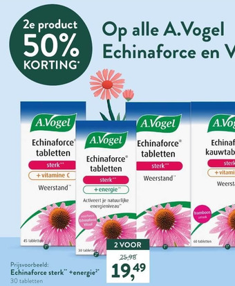 Holland & Barrett A. Vogel Echinaforce sterk" +energie 30 tabletten aanbieding