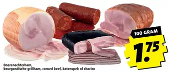 Boni Boerenachterham, bourgondische grillham, corned beef, katenspek of chorizo aanbieding